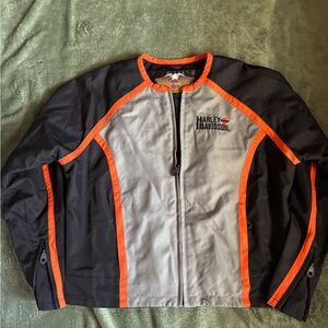 Harley-Davidson Black and Gray Jacket with Orange Accents